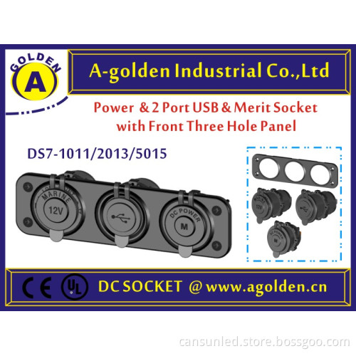 5A/10A/15A 3 PIN Single Led light 5 Bit With Cigarette Lighter Socket 12 Volt Marine Switch Panel & Panel Switch & Rock